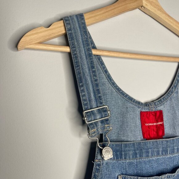 Women’s Gloria Vanderbilt Wide Leg Jean bibs size‎ medium - Picture 5 of 9